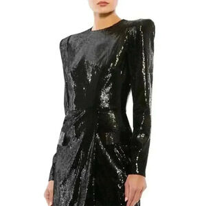 Mac Duggal Black Sequin Mini Dress